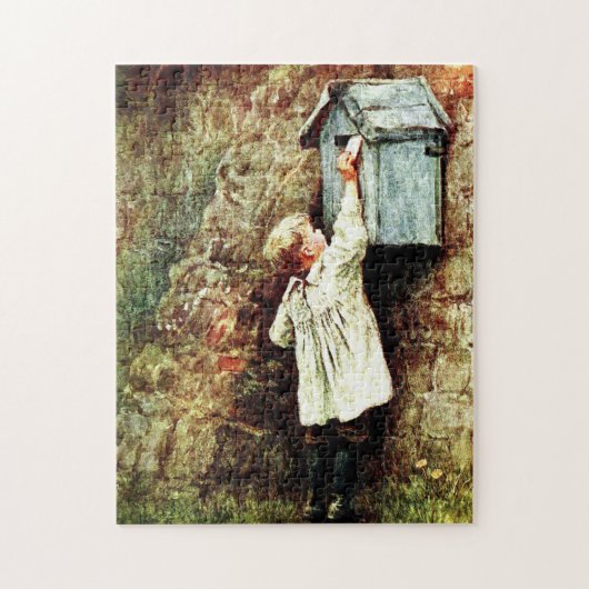 Viktorianisches Kind, das einen Brief verschickt Puzzle (Vertikal)