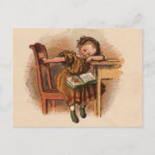 Viktorianisches Kind mit Buch Postkarte (Vorderseite)
