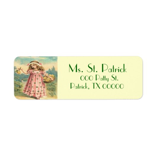 Viktorianisches Kinder St. Patrick Rücksendeetiket (Vorne)