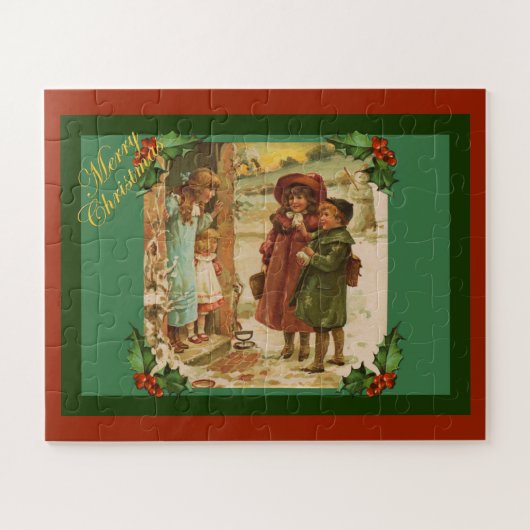 Viktorianisches Kinder-Weihnachtsferien-Rätsel Puzzle (Horizontal)