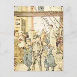 Viktorianisches Kinderbilderbuch Vintage-Schiff Co Postkarte