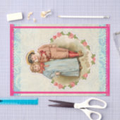 Viktorianisches Kindergeschenk Liebe Herzjunge Mäd Seidenpapier (Handwerk)