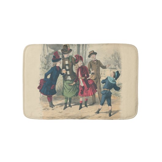 Viktorianisches Kinderkleid Vintag antike Spiele Badematte (Vorderseite)