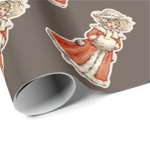 Viktorianisches Kinderpapier-Puppentuppe Winterman Geschenkpapier
