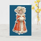 Viktorianisches Kinderpapier-Puppentuppe Winterman Karte (Gelbe Blume)