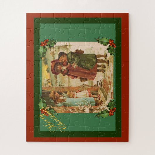 Viktorianisches Kinderweihnachtspause Puzzle (Vertikal)