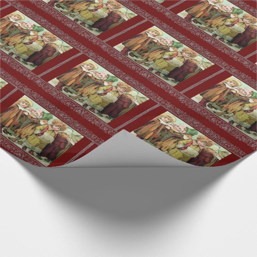 Viktorianisches Kinderweihnachtsverpackungs-Papier Geschenkpapier (Ecke)