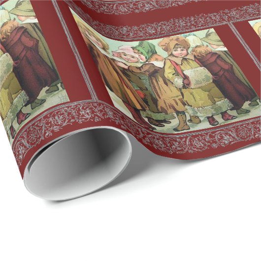 Viktorianisches Kinderweihnachtsverpackungs-Papier Geschenkpapier (Rolleneckpunkt)