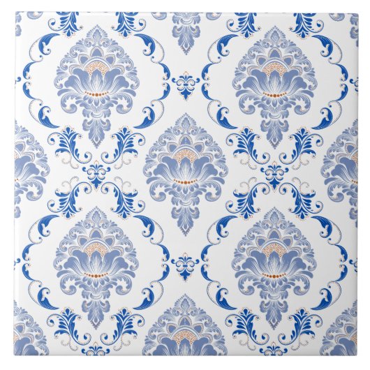 Viktorianisches klassisches Interieur in Blau Fliese (Vorderseite)