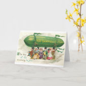 Viktorianisches Kleeblatt Blimp St. Patrick's Day Karte (Gelbe Blume)