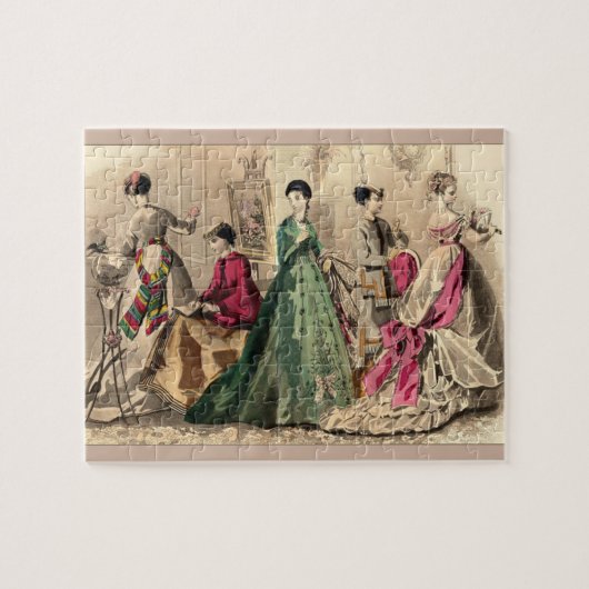 Viktorianisches Kleid mit Pink Bow Jigsaw Puzzle (Horizontal)