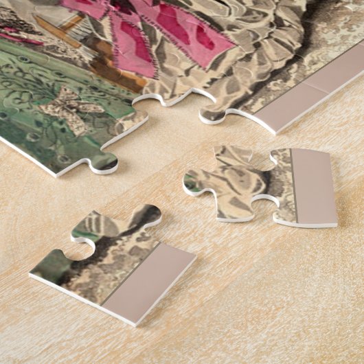 Viktorianisches Kleid mit Pink Bow Jigsaw Puzzle (Seite)