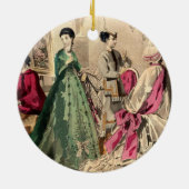 Viktorianisches Kleid mit rosa Bogen Keramikornament (Hinten)