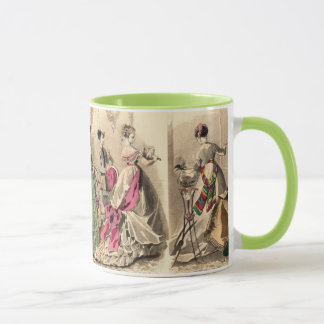 Viktorianisches Kleid mit rosa Bogen Tasse