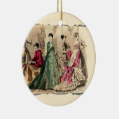 Viktorianisches Kleid mit rosa Keramik Keramik Ornament (Rechts)