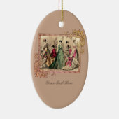 Viktorianisches Kleid mit rosa Keramik Keramik Ornament (Rechts)