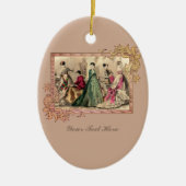 Viktorianisches Kleid mit rosa Keramik Keramik Ornament (Vorne)