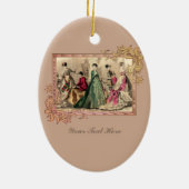 Viktorianisches Kleid mit rosa Keramik Ornament (Hinten)