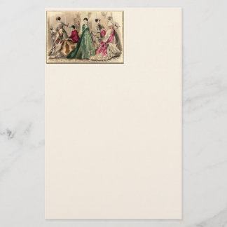 Viktorianisches Kleid mit rosa Schleife Briefpapier