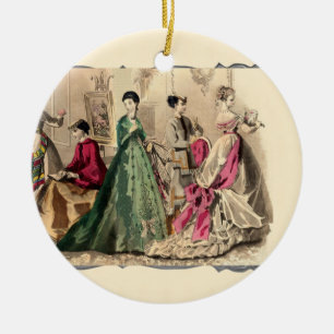 Viktorianisches Kleid mit rosa Schleife Keramik-Or Keramik Ornament