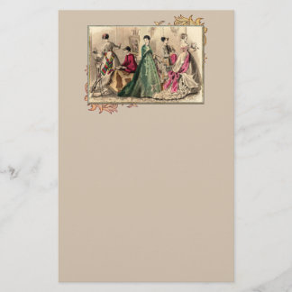 Viktorianisches Kleid mit rosa Schleifen Briefpapi Briefpapier