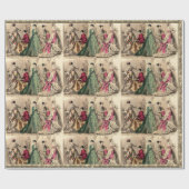 Viktorianisches Kleid mit rosafarbenem Bügelpapier Geschenkpapier (Flach)