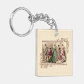 Viktorianisches Kleid mit rosafarbenem Schlüsselan Schlüsselanhänger (Vorderseite links)