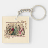 Viktorianisches Kleid mit rosafarbenem Schlüsselan Schlüsselanhänger (Rückseite)