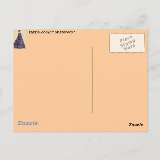 Viktorianisches Kleid Postkarte (Rückseite)