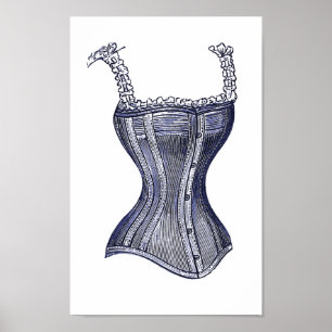 Viktorianisches Korsett oder Bustier, Großes Vinta Poster