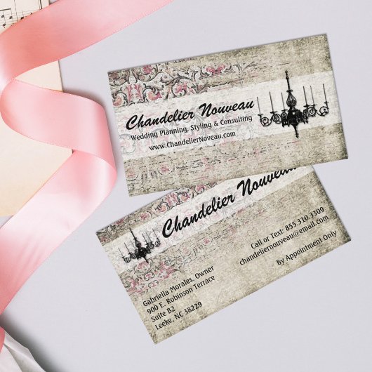 Viktorianisches Kronleuchter-Shabby Chic Vintag Da Visitenkarte