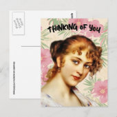 VIKTORIANISCHES LADY DENKEN SIE POSTCARD POSTKARTE (Vorne/Hinten)