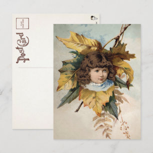 Viktorianisches Leaf Girl Postkarte
