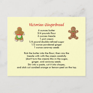 Viktorianisches Lebkuchen Postkarte