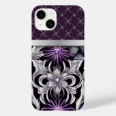 Viktorianisches Lila Schwarzes Silber Case-Mate iPhone Hülle (Rückseite)