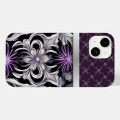 Viktorianisches Lila Schwarzes Silber Case-Mate iPhone Hülle (Rückseite (Horizontal))