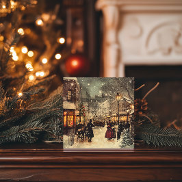 Viktorianisches London Winter Wonderland Feiertagskarte