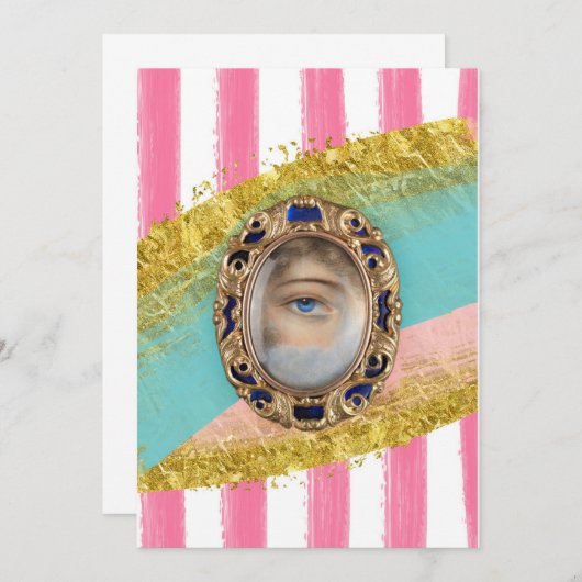 Viktorianisches Lover's Eye, Originalkunst, Einlad Einladung (Vorne/Hinten)