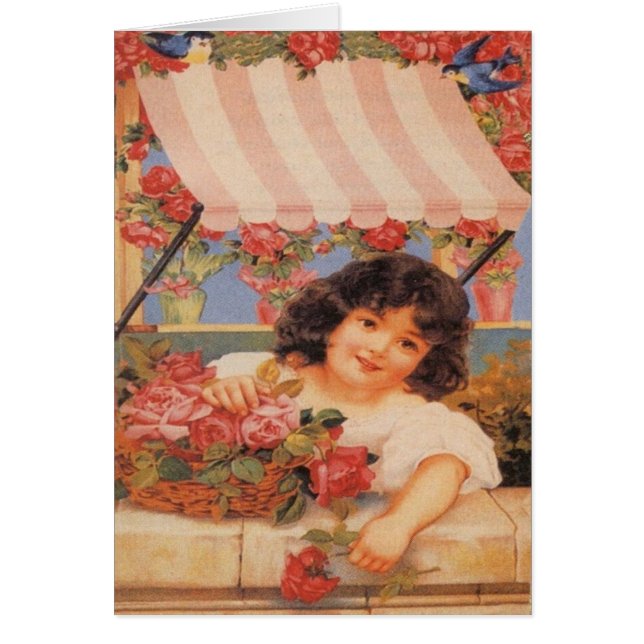 Viktorianisches Mädchen, das Blumen verkauft (Vorne)