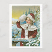 Viktorianisches Mädchen - Frohe Weihnachten (Vorderseite)