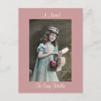 Viktorianisches Mädchen ganz verkleidet! Postkarte