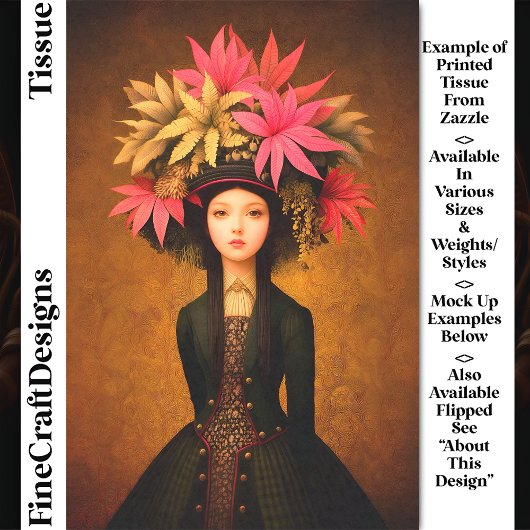 Viktorianisches Mädchen, großer Blumenhut DK5LF De Seidenpapier