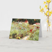 Viktorianisches Mädchen im Blumengarten Karte (Gelbe Blume)