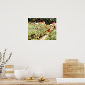 Viktorianisches Mädchen im Blumengarten Poster (Küche)