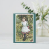 Viktorianisches Mädchen im Garten Postkarte (Stehend Vorderseite)