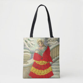 Viktorianisches Mädchen im Winter Tasche