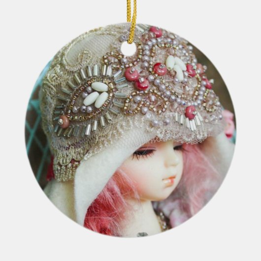 Viktorianisches Mädchen Keramikornament (Vorne)