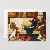 Viktorianisches Mädchen mit Haustieren Vintage Kun Postkarte (Vorne/Hinten)