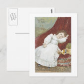 Viktorianisches Mädchen mit ihrer Puppe Postkarte (Vorne/Hinten)