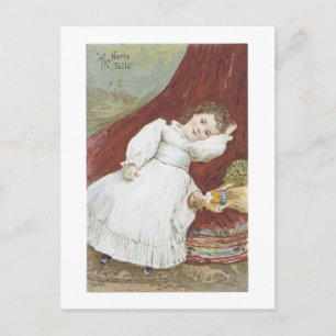 Viktorianisches Mädchen mit ihrer Puppe Postkarte
